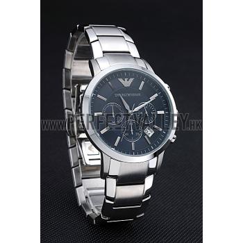 Emporio Armani  Chronograph Dark Blue Dial Stainless Steel Bracelet  622338