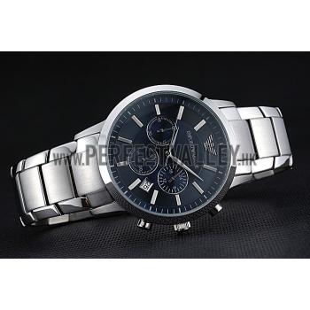 Emporio Armani  Chronograph Dark Blue Dial Stainless Steel Bracelet  622338