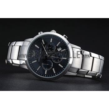 Emporio Armani  Chronograph Dark Blue Dial Stainless Steel Bracelet  622338