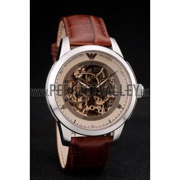 Emporio Armani Meccanico Brown Leather Strap Open Dial 98249 Replica