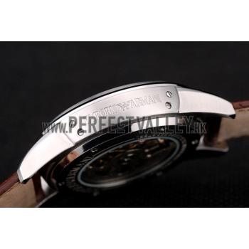 Emporio Armani Meccanico Brown Leather Strap Open Dial 98249 Replica