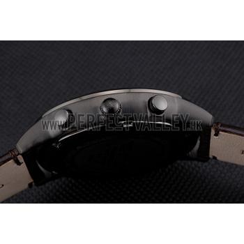 Emporio Armani  Chronograph Brown Dial Silver Case Brown Leather Bracelet  622341