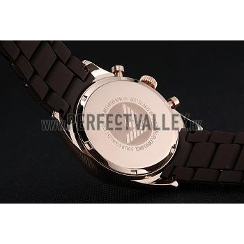 Emporio Armani Sportivo Chronograph Brown Dial Gold Case Brown Bracelet  622346