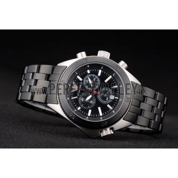 Emporio Armani Sportivo Black Ion Plated Bezel Black Dial Chronograph Replica