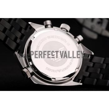 Emporio Armani Sportivo Black Ion Plated Bezel Black Dial Chronograph Replica