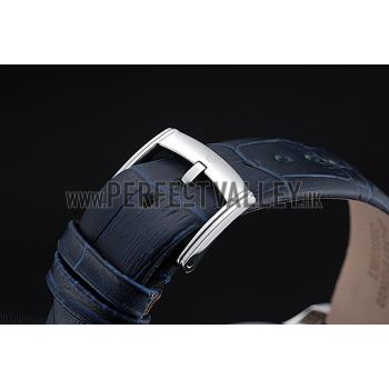 Emporio Armani  Dark Blue Dial Silver Case Dark Blue Leather Bracelet  622335