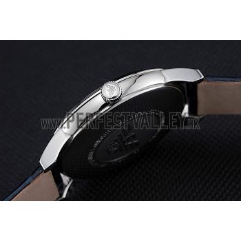 Emporio Armani  Dark Blue Dial Silver Case Dark Blue Leather Bracelet  622335