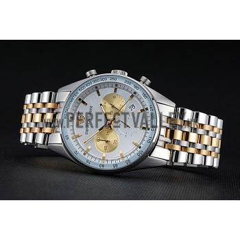 Emporio Armani Sportivo Chronograph Silver Dial Two Tone Stainless Steel Bracelet  622350