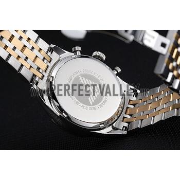 Emporio Armani Sportivo Chronograph Silver Dial Two Tone Stainless Steel Bracelet  622350