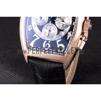 Franck Muller Casablanca White Dial Numbers Rose Gold Bezel 80304