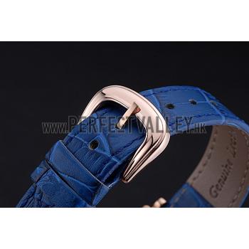 Replica Franck Muller Long Island  White Dial Diamonds Case Blue Leather Band  622376