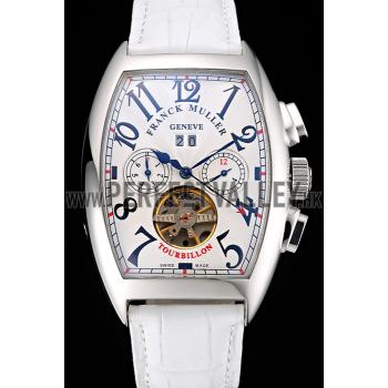 Franck Muller Casablanca White Croco Leather Strap White Dial 80281