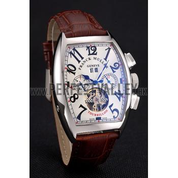 Franck Muller Casablanca White Dial Red Accent Number Tourbillon 41958