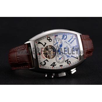 Franck Muller Casablanca White Dial Red Accent Number Tourbillon 41958