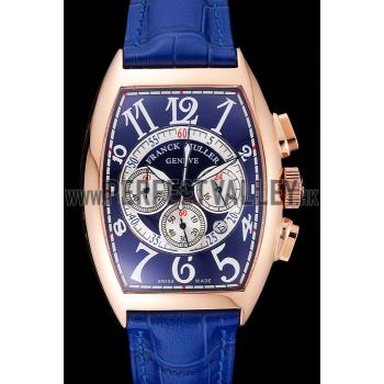 Franck Muller Casablanca Blue Croco Leather Strap Blue Dial 80278