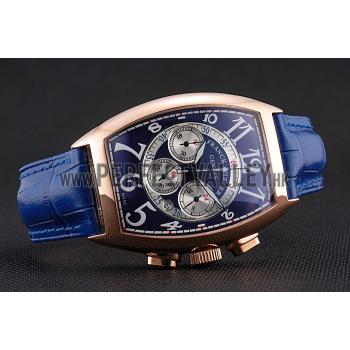 Franck Muller Casablanca Blue Croco Leather Strap Blue Dial 80278