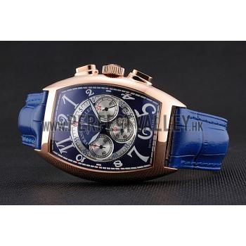 Franck Muller Casablanca Blue Croco Leather Strap Blue Dial 80278