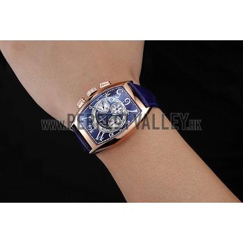 Franck Muller Casablanca Blue Croco Leather Strap Blue Dial 80278