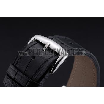 Replica Franck Muller Master Square Black Dial Silver Case Black Leather Band  622353