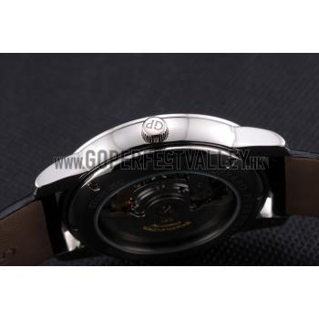 Swiss Girard-Perregaux 1966 White Dial Silver Case Black Leather Strap