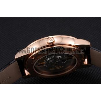 Swiss Girard-Perregaux 1966 White Dial Gold Case Black Leather Strap