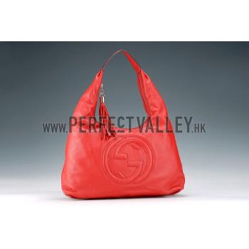 Replica Gucci Soho Large Hobo with Embossed Interlocking G Red