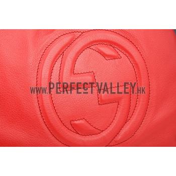 Replica Gucci Soho Large Hobo with Embossed Interlocking G Red