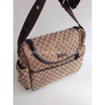 Gucci Cross Body Bag Brown Calfskin Handbag