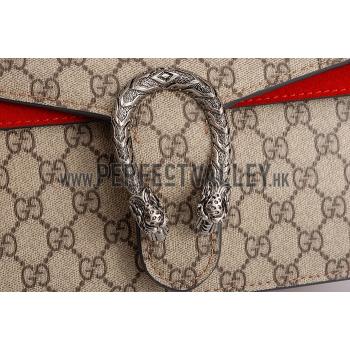 Gucci Dionysus GG Supreme Canvas And Red Suede Trim Small Bag 18926791 Replica