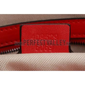 Gucci Boston Arabesque Canvas Shoulder Bag Red