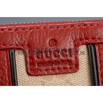 Gucci Vintage Web GG Canvas Wallet Red