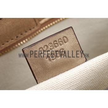 Gucci Bamboo Shopper Leather Small Tote Gold  607316