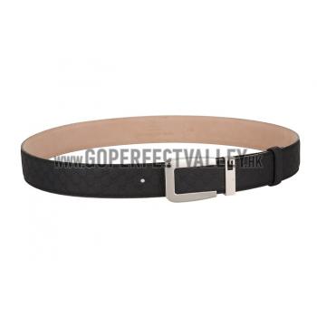 Replica Gucci Black Leather Belt with Square Buckle