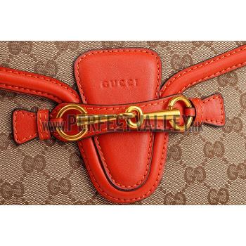 Gucci Lady Web GG Canvas And Orange Leather Medium Bag  18926782