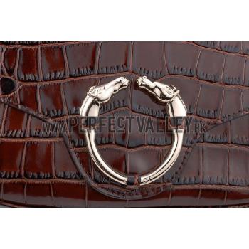 Replica Gucci Ribot Horse Head Bourgundy Croc Leather Flap Bag