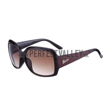 Cheap Gucci Oversized Square Leather Brown Sunglasses 307816