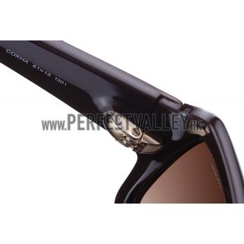 Cheap Gucci Oversized Square Leather Brown Sunglasses 307816