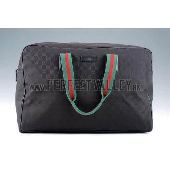 Gucci Large Carry On Duffle Bag in Black Monogram Canvas