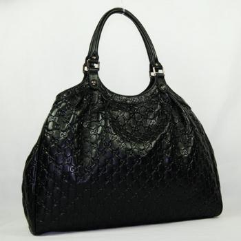 Replica Gucci  Handle bags 211943 Black Cow Leather Ladies