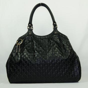 Replica Gucci  Handle bags 211943 Black Cow Leather Ladies