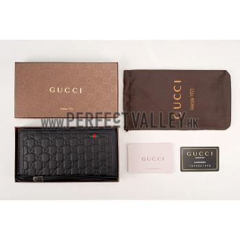 Gucci Signature Black Wrist Wallet With Web Detail