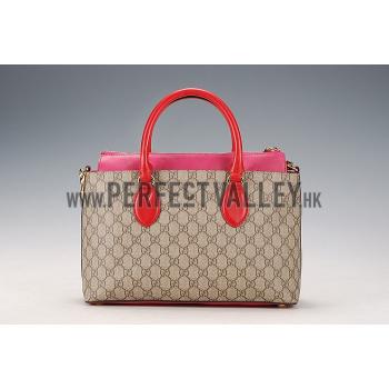 Replica Gucci Blooms Supreme Canvas Tote Red & Fuchsia