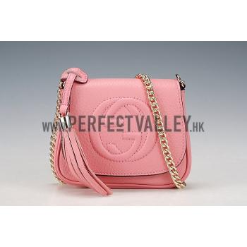 Gucci Soho Mini Shoulder Strap Bag Pink