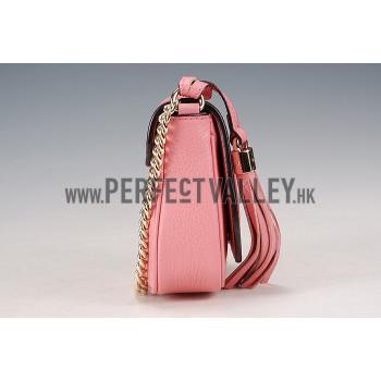 Gucci Soho Mini Shoulder Strap Bag Pink