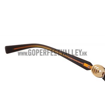 Gucci Elegant Oval Shaped Brown and Yellow Sunglasses 308032