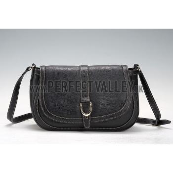 Gucci Medium Horsebit Black Leather Flap Bag 607336