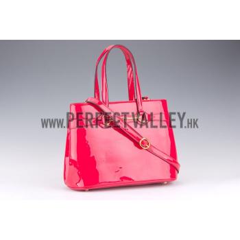 Gucci Bright Bit Pink Patent Leather  Handle Tote