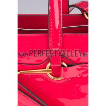 Gucci Bright Bit Pink Patent Leather  Handle Tote