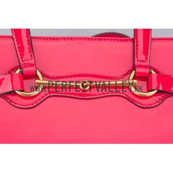 Gucci Bright Bit Pink Patent Leather  Handle Tote