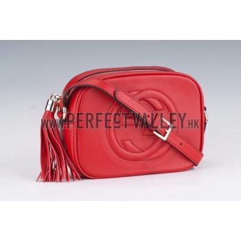 Gucci Soho Disco Shoulder Strap Bag Red